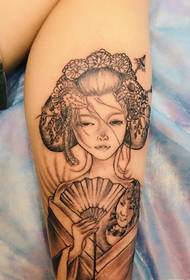 Eng Grupp vu japanesche Spezialzäit Geisha Tattooen