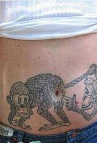 Garçons pressant illustration de tatouage singe singe super personnalité super