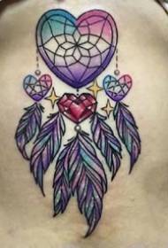 9 farbige Traumfänger Tattoo Designs für Mädchen