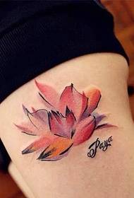 Slika tetovaže Lotusa za djevojčice, lijepa moda