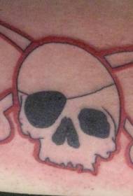 Ienfâldige pirateskedel mei krúste swurd-tatoeëringsfoto's