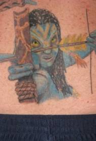 model modeli tatuazh gruaja gjahtari me ngjyra