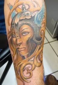 Yakanaka blonde viking mukadzi ehondo mati tattoo