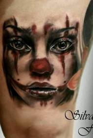Стегна красиві аквареллю жінка клоун татуювання візерунок