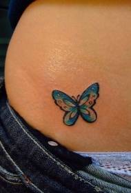 Padrão de tatuagem pequena borboleta colorida