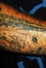 Paže jednoduchý pirátské dělo tetování vzor