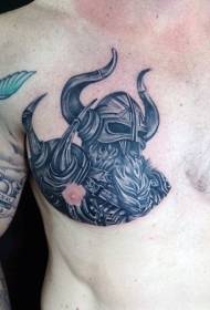 Cofre precioso tatuaje de guerrero misterioso negro