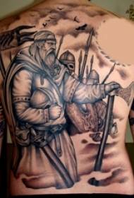 Berniukai Atgal Juodojo Pilkojo eskizo piešimo patarimai Kūrybingas samurajų tatuiruotės paveikslėlis