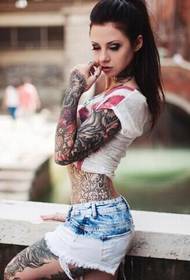 Европске и америчке девојке тетоважа полног тела секси особине доминантног узорка