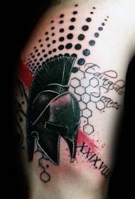 PS Image Processing Software Style Spartan Warrior Helmet Tattoo