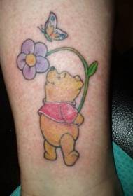 Simpatičen barvit risanka medved vinjeta tatoo vzorec