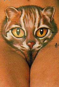 Seksi djevojka privatni dijelovi alternativna ličnost slatka mačka tetovaža ilustracija