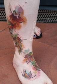 13 modele të vogla dhe të freskëta tatuazhesh në gjethe 125552 @ Vajza anësore e vajzës në elementin e zi gjeometrik element linje abstrakte me tatuazhe pendë
