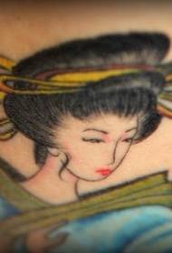 Ang kolor sa bukton maayo nga tan-awon nga sumbanan sa tattoo sa geisha