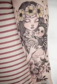 Ang isang hanay ng mga larawan ng cartoon girl tattoo na angkop para sa cute na papel ng batang babae