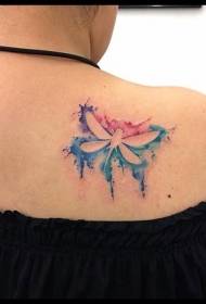 Girl watercolor skull silhouette tattoo pattern