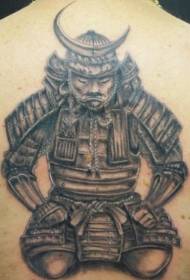 Réck grau japanesche Krieger Tattoo Muster