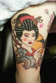 ຄວາມຫລາກຫລາຍຂອງການອອກແບບ tattoo geisha ແບບຄລາສສິກຍີ່ປຸ່ນທີ່ຫລາກຫລາຍ