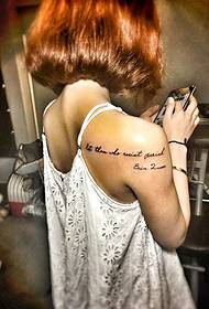 Short hair girl elegant fashion British tattoo tattoo