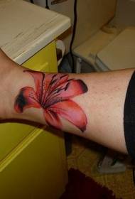Padrão de tatuagem de flor de lírio de bezerro