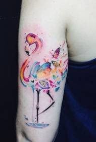 Papiso ea tattoo ea Flamingo _14 litšoantšo tsa tattoo ea pinki ea flamingo