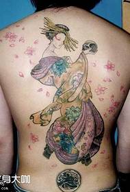 Patró de tatuatge de geisha