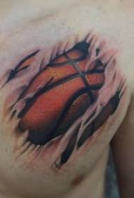 Basketbalpatroon-tatoeages Verschillende bloederige basketbal-tattoo-patronen