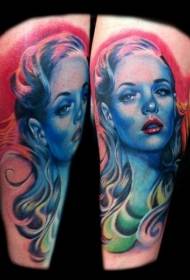 Нога ілюстрація стиль барвисті жінка портрет татуювання візерунок