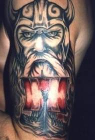 Nave pirata di colore spalla con motivo tatuaggio barca a vela rossa