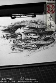 Modello di tatuaggio prajna guerriero in stile giapponese e prepotente