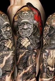 Brazo patrón de tatuaxe samurai