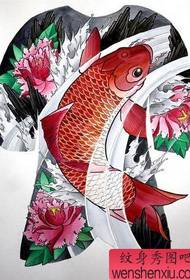 Modello di tatuaggio maschile: modello di tatuaggio di calamari a colori