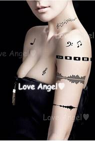 Sexy girl full body beautiful music character tattoo illustration