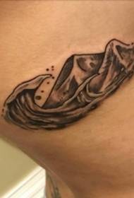 Mädchen Seite Taille schwarz und weiß Stachel Tattoo Landschaft Tattoo Bilder