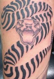 рука чорний племінних тигрова змія татуювання візерунок
