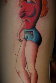 Цвят на талията женски моряшки модел татуировка