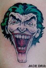 經典笑臉小丑綠色頭髮紋身圖案