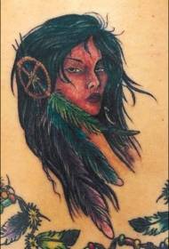 Padrão de tatuagem linda garota indiana
