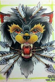 Modello di tatuaggio testa di lupo super bello e bello