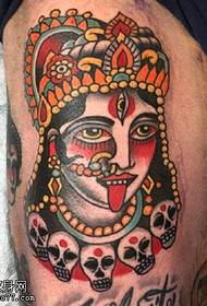 Motif de tatouage de déesse religieuse indienne
