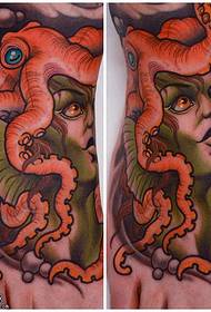 Modello di tatuaggio ragazza polpo 3D