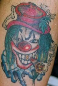 Klovn kajenje barvit vzorec tatoo