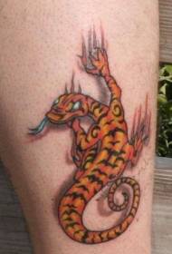 color de la pierna tigre lagarto lagrima tatuaje patrón