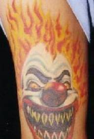 火焰瘋狂小丑紋身圖案