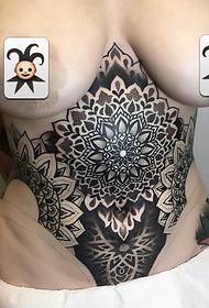 Smuk sort prik geometrisk figur dekorativ blomster tatoveringsmønster fra Matt