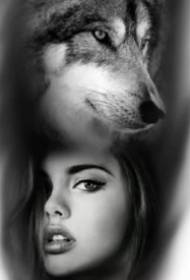 A set of tattoo pictures of European and American realistic portraits