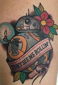 12 falleg Star Wars vélmenni BB-8 húðflúrhönnuð
