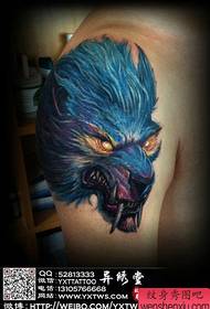 Kar hűvös és heves farkas fej tetoválás mintát