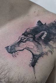 Skulder blekk ulv tatoveringsmønster