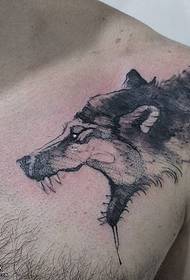 Ang pattern ng tattoo ng lobo na may tinta